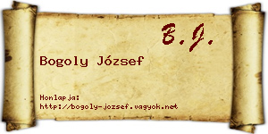 Bogoly József névjegykártya